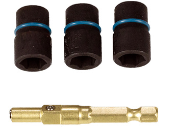 Makita Komplet nasadek udarowych 8mm (5/16"), 9,6mm (3/8"), 10mm z wymiennym uchwytem 1/4" HEX 61 mm Impact Gold