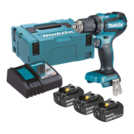 Makita Wiertarko-wkrętarka Akumulatorowa  DDF485RFJ 18V 3x3.0Ah Li-Ion, Makpac