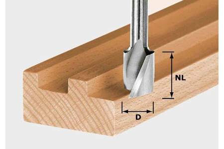 Festool Frez spiralny do wpustów,HW z trzpieniem HW Spi S8 D10/30