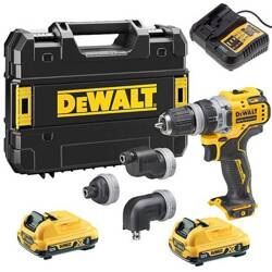 Dewalt Akumulatorowa bezszczotkowa wiertarko-wkrętarka DCD703L2T-QW 12V XR  57.5 Nm w zestawie z wymiennymi głowicami, 2 x akumulator 3.0 Ah, ładowarka, walizka TSTAK