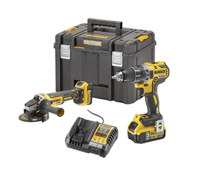 Dewalt Zestaw Combo 18V DCK2020P2T (DCD791 + DCG405) , 2 x akumulator DCB184, ładowarka DCB115, walizka TSTAK