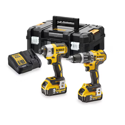 Dewalt Zestaw Combo 18V DCK266P2T-QW (Wkrętarka DCD796 + Zakrętak DCF887) , 2 x 5.0 Ah, ładowarka, walizka TSTAK