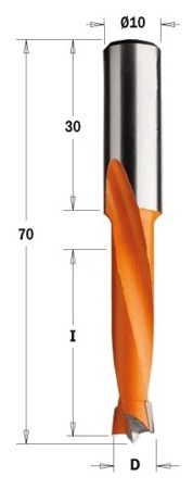 CMT Wiertło HW nieprzelotowe D=4,76 I=35  L=70 S=10x30 LH