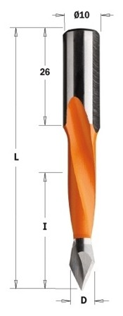 CMT Wiertło HW przelotowe D=7 I=35  L=70 S=10x26 LH