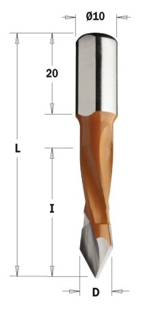 CMT Wiertło P HM D=7 I=40 L=70 S=10x20 LH