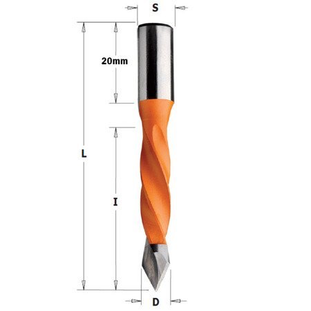 CMT Wiertło P HM D=8x40 10x20x70 LH