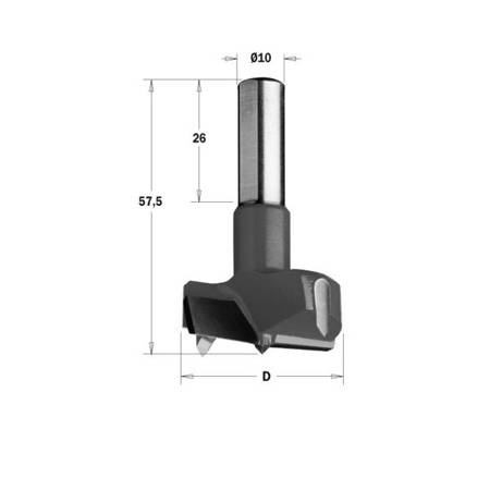 CMT Wiertło Puszkowe HW D=22 L=57.5  S=10x26 RH