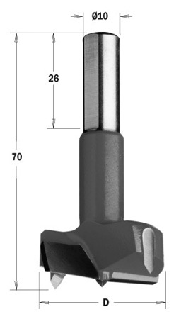 CMT Wiertło puszkowe HW D=55 L=70  S=10x26 RH