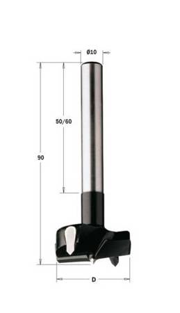 CMT Wiertło puszkowe HW RH D=23 L=90 S=10x60 Uchwyt cylindryczny