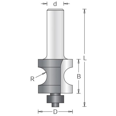 DIMAR Frez trzpieniowy D-35 R-9.5 d=12