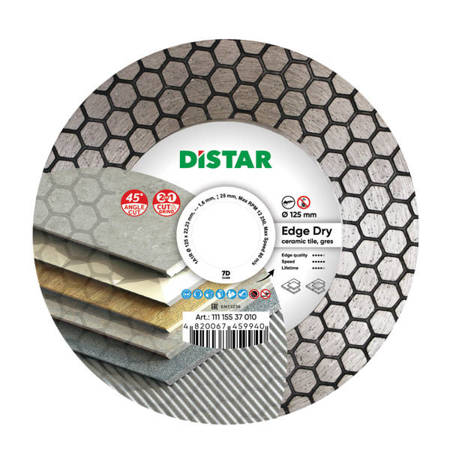 Distar Tarcza do cięcia i szlifowania 1A1R EDGE DRY 125x1,6x25x22,23 mm