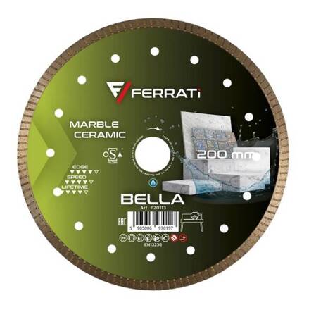 FERRATI Tarcza diamentowa tnąca 1A1R BELLA 200 mm 25,4 mm