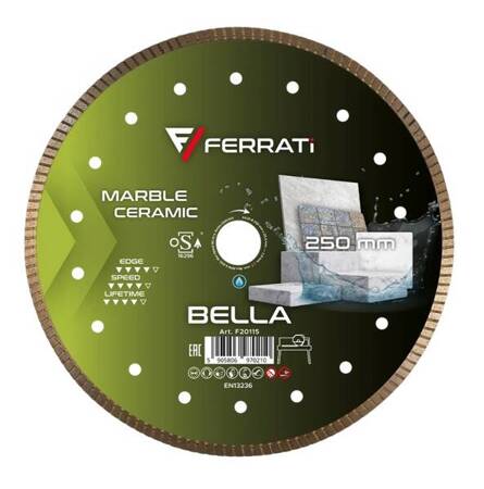 FERRATI Tarcza diamentowa tnąca 1A1R BELLA 230 mm 25,4 mm