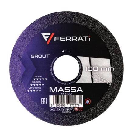 FERRATI Tarcza diamentowa tnąca 1A1R MASSA 100x1,2 mm 22,23 mm