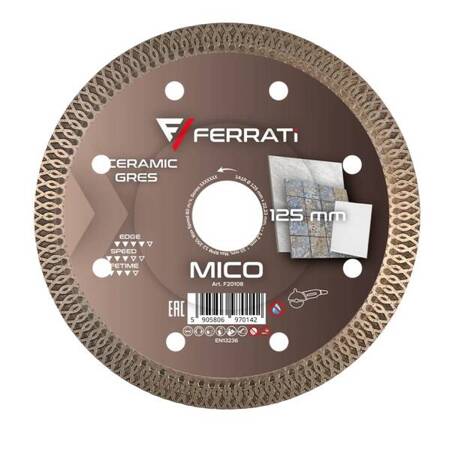 FERRATI Tarcza diamentowa tnąca 1A1R MICO 125 mm 22,23 mm