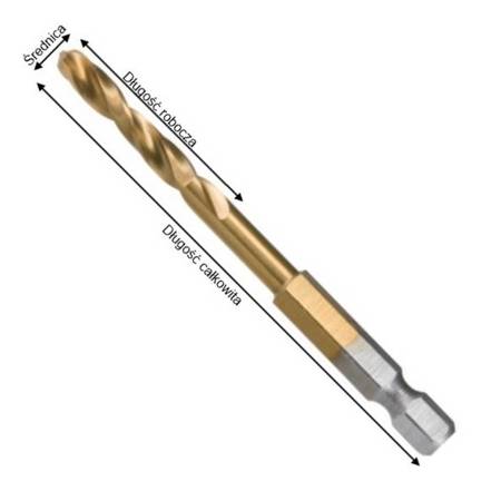 Makita Wiertło do metalu HSS-TIN 3 mm, 6-kąt 1/4''