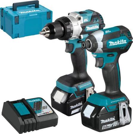 Makita Zestaw COMBO 18V Li-Ion (DDF486+DTD153) ładowarka DC18RC,  walizka Makpac, 2 akumulatory 5.0 Ah