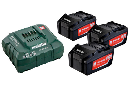 Metabo Zestaw Basic Set 18V 3 akumulatory 5,2 Ah, ładowarka, wkładka do Metaloc