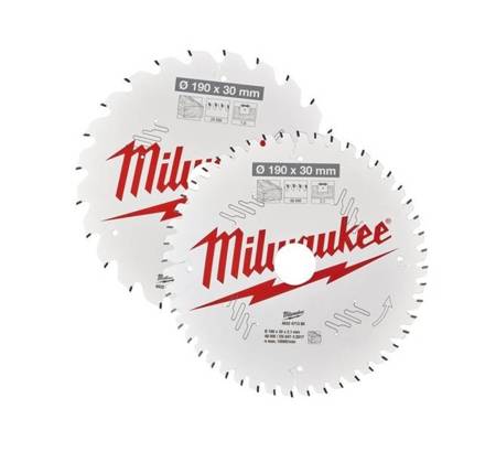 Milwaukee Zestaw pił tarczowych 190 mm otwór 30 mm Twinpack 24+48 zębów kpl.2 szt