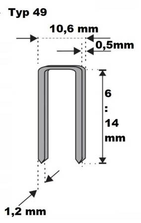 Zszywka typ  49 wys. 8 mm /12000/